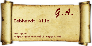 Gebhardt Aliz névjegykártya